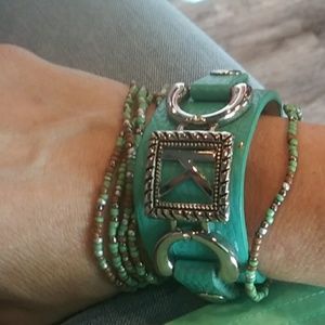 100% soft leather cuff bracelet